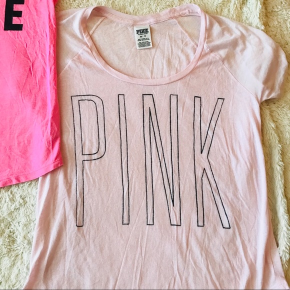 PINK Victoria’s Secret 2 T-Shirt Bundle Size XS - Picture 2 of 7